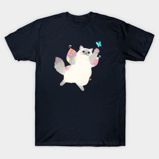 Fairy Cat Catching Butterfly (ragdoll cat) T-Shirt